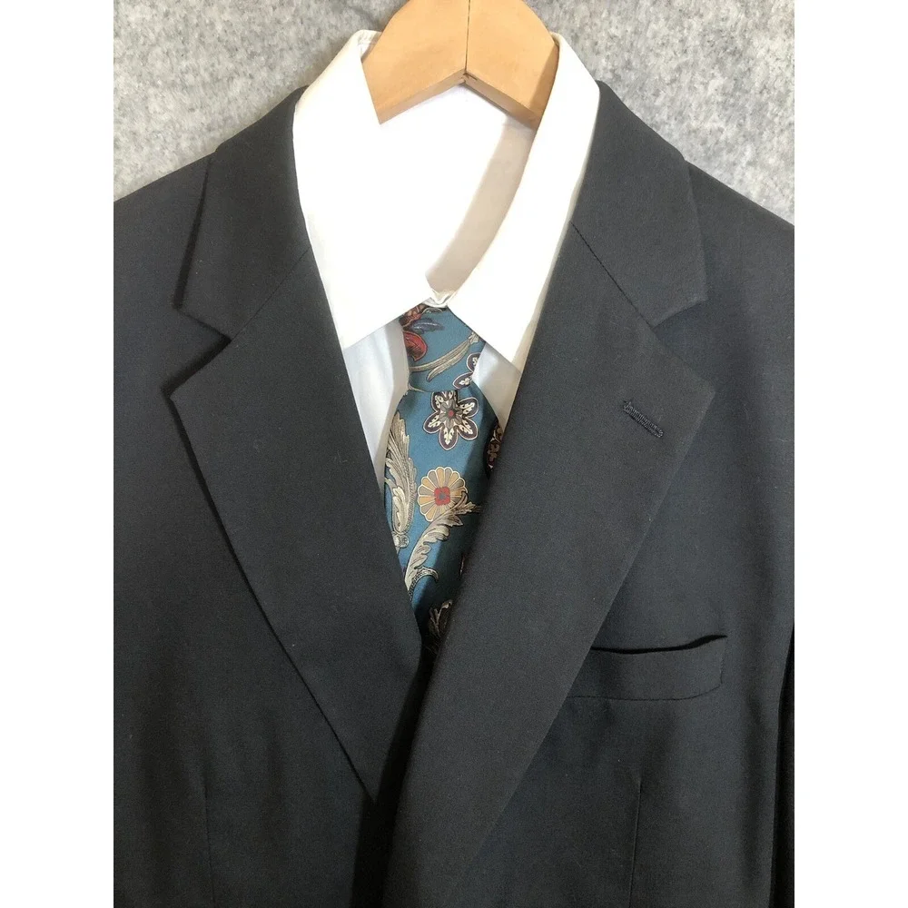 Jos A Bank Signature Blazer Mens 44R Blue Cotton Blend Suit Coat Jacket Classic